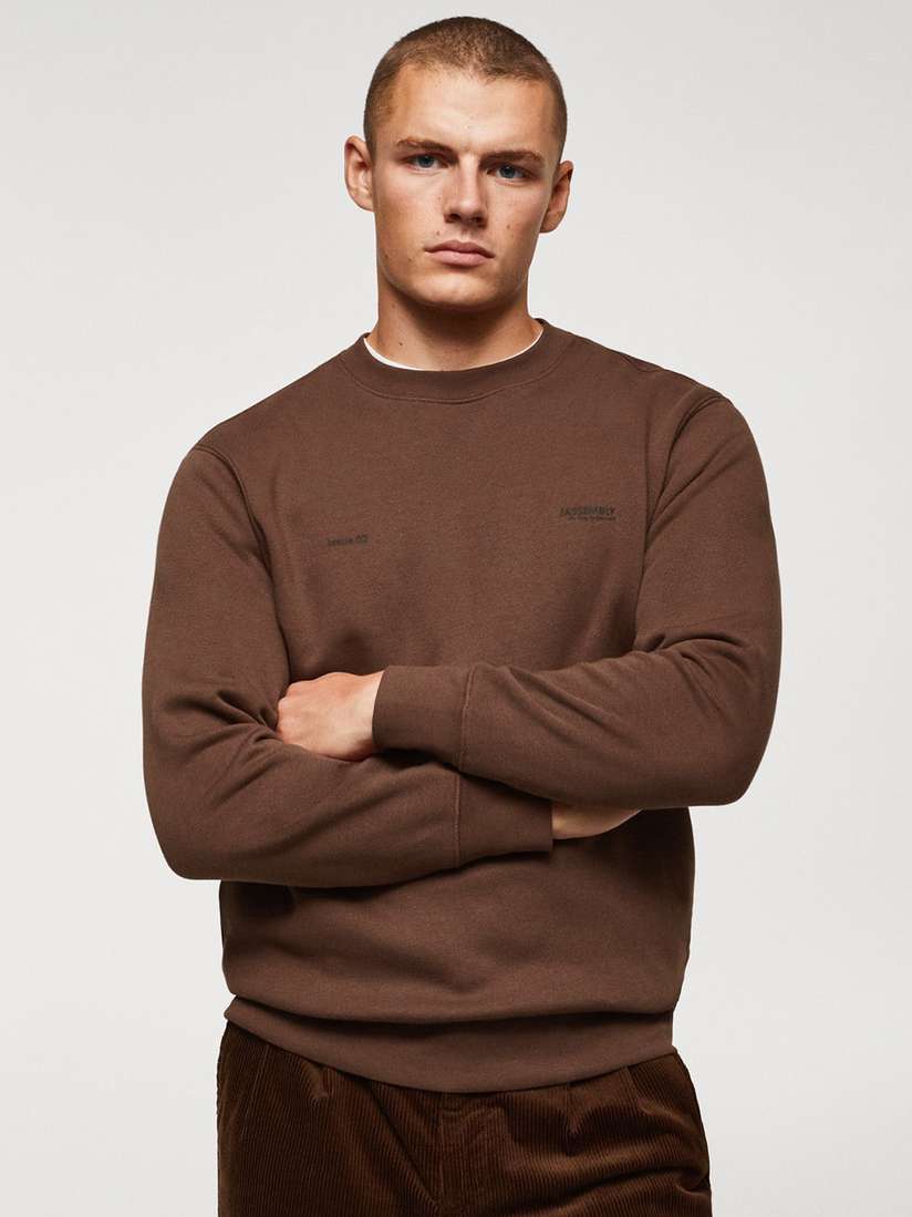 Mango Man Strickpulli Mango MANGO MAN Typography Print Detail