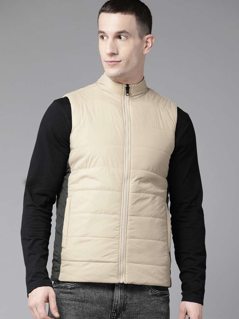 Buy Van Heusen Brand Logo Printed Sleeveless Slim Fit Reversible Padded Jacket Jackets for Men 25655386 Myntra