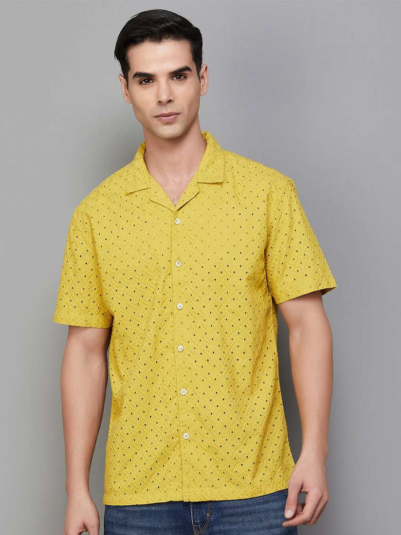 Buy Forca by Lifestyle Schiffli Cotton Casual Shirt Shirts for
