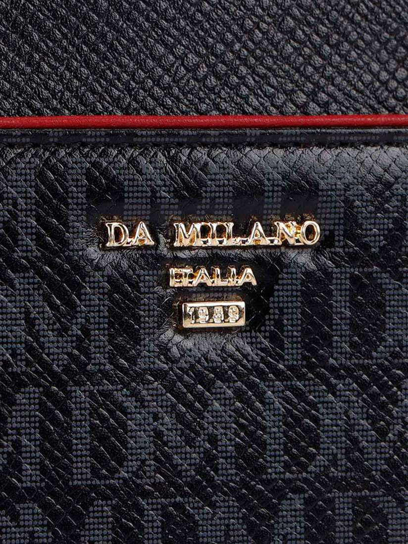 Da Milano Women Typography Textured Leather Zip Around Wallet