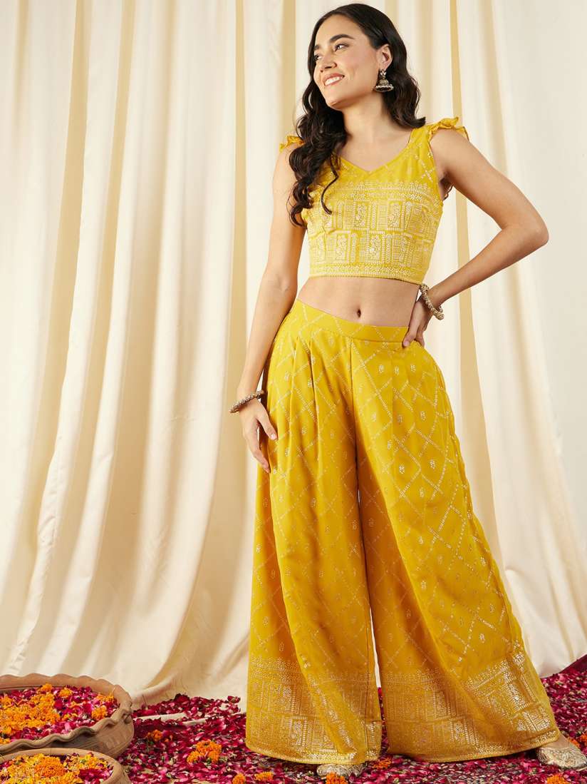 Buy MABISH by Sonal Jain Printed Top With Palazzo Co Ords for Women 25679106 Myntra