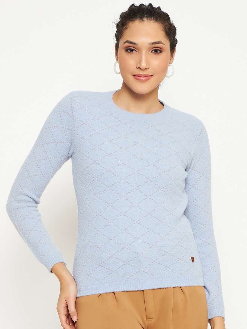 Buy Duke Geometric Self Design Pullover Sweater Sweaters for Women 25692554 Myntra