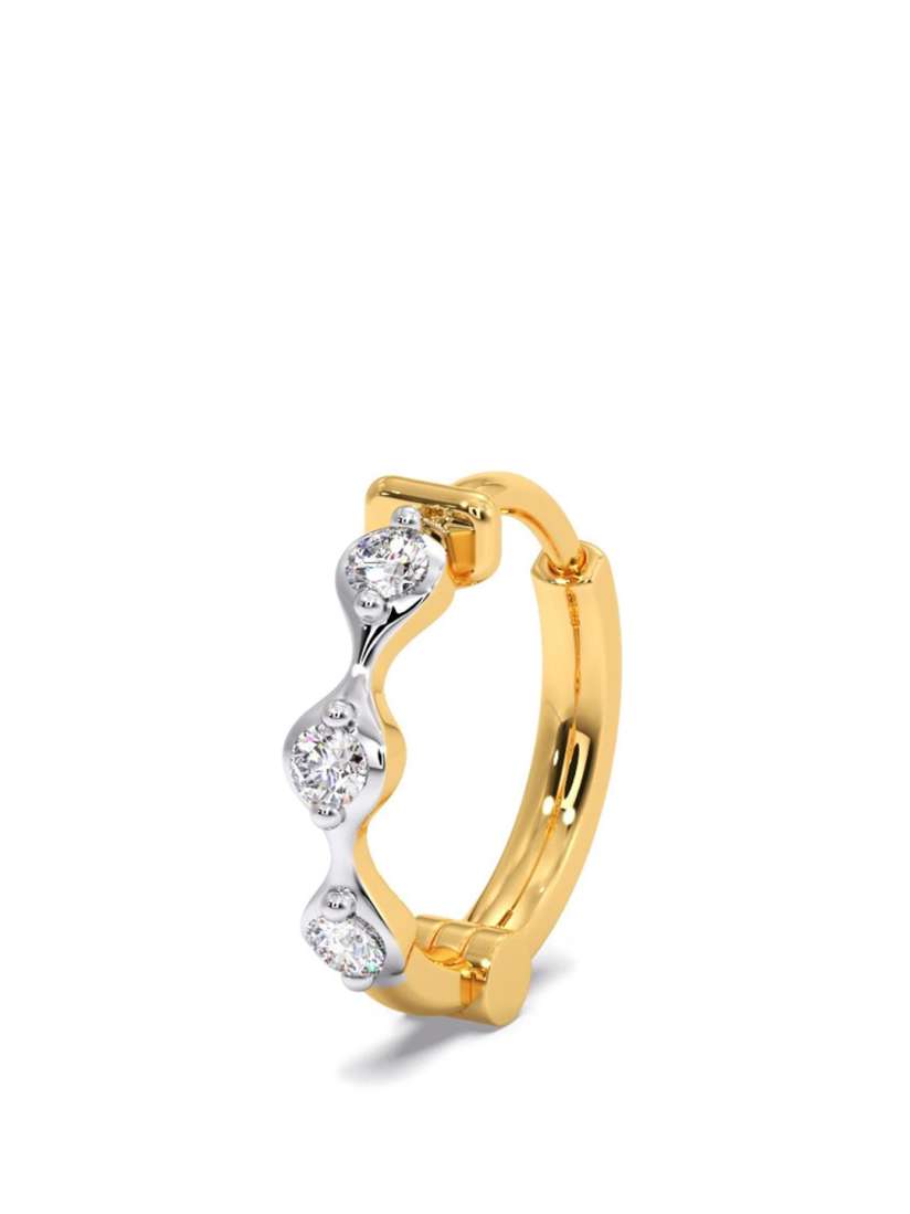 Buy CANDERE A KALYAN JEWELLERS COMPANY 18KT Gold Diamond Studded Nose Ring 0.34gm Nosepin Diamond for Women 25694586 Myntra