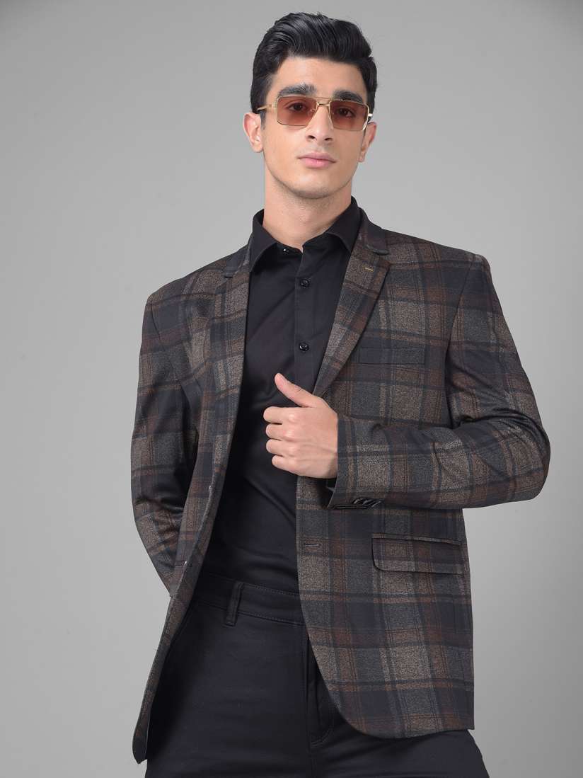 Buy Crimsoune Club Checked Single Breasted Blazer Blazers for Men 25698112 Myntra