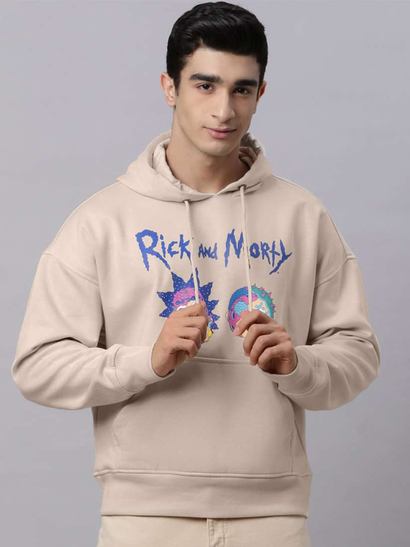Buy Free Authority Rick Morty Printed Cream Loose fit Hoodie For Men Sweatshirts for Men 25701292 Myntra