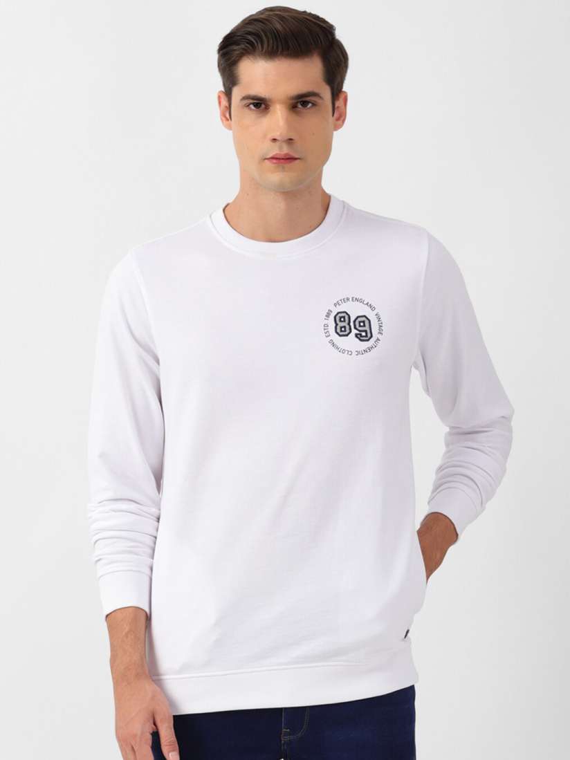 Buy Peter England Casuals Men White Sweatshirt Sweatshirts for Men 25701756 Myntra