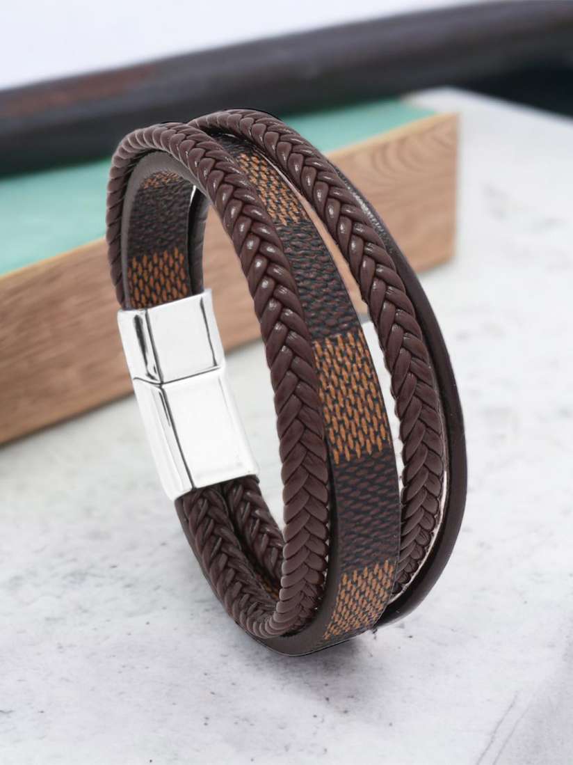 Leather wrap around bracelet discount