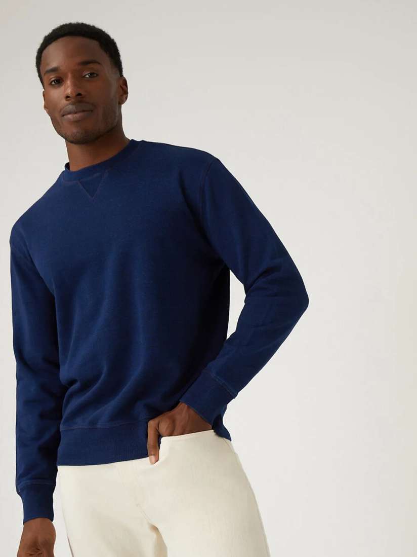Navy blue sweat shirt discount