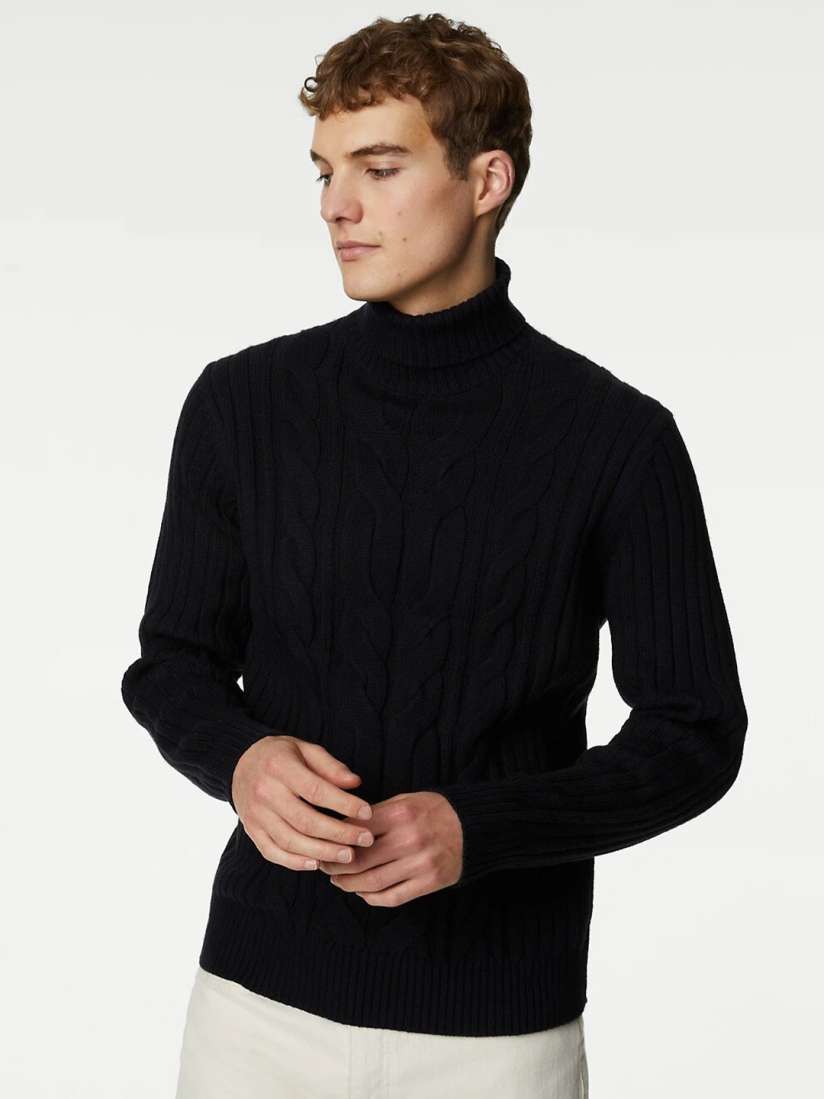Buy Marks Spencer Ribbed Turtle Neck Pullover Sweaters for Men 25703162 Myntra