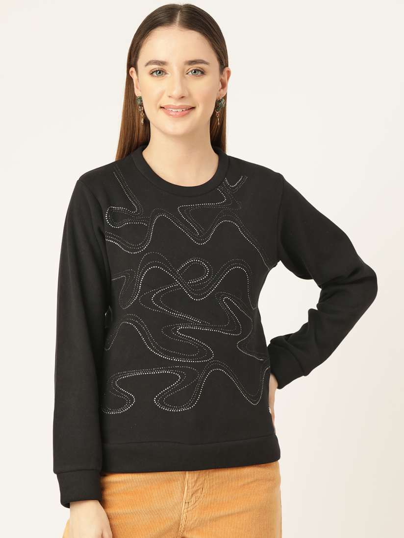 Buy Monte Carlo Embellished Sweatshirt Sweatshirts for Women 25706062 Myntra
