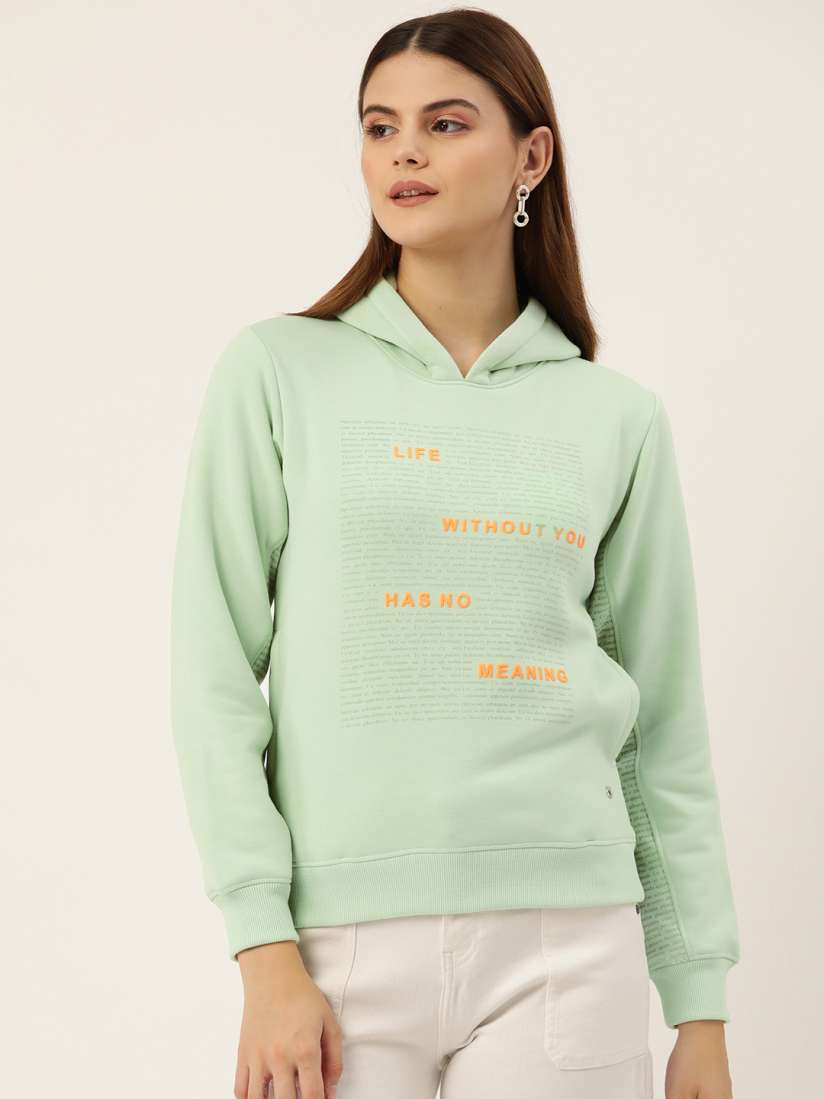 Buy Monte Carlo Typography Printed Hooded Sweatshirt Sweatshirts for Women 25706112 Myntra