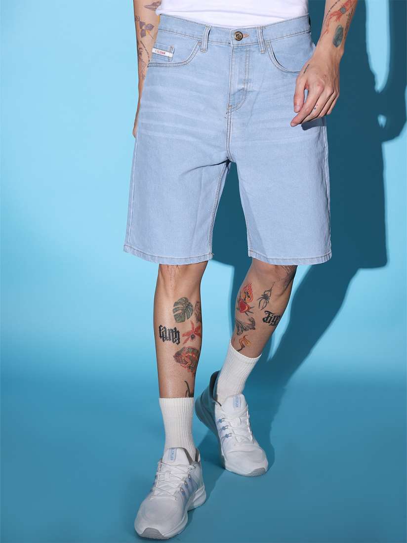 Mens denim shorts knee length outlet