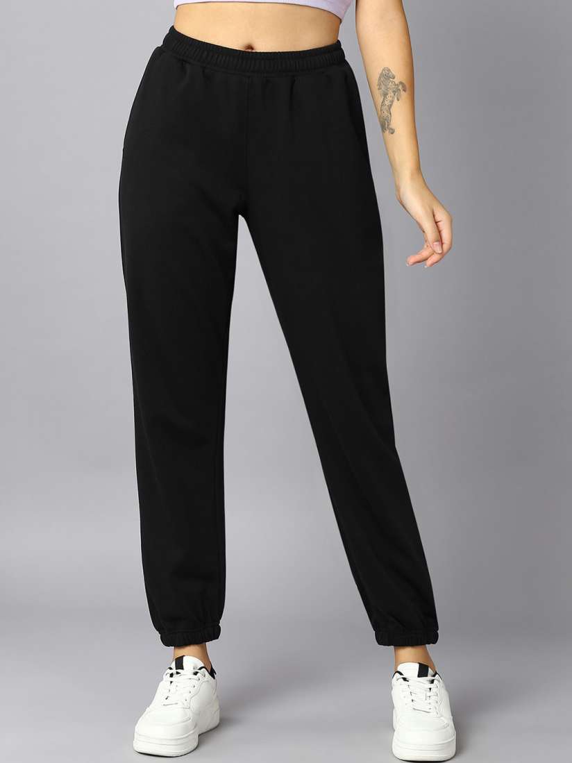 Buy The Roadster Lifestyle Co. Women Black Mid Rise Joggers Track Pants for Women 25707392 Myntra