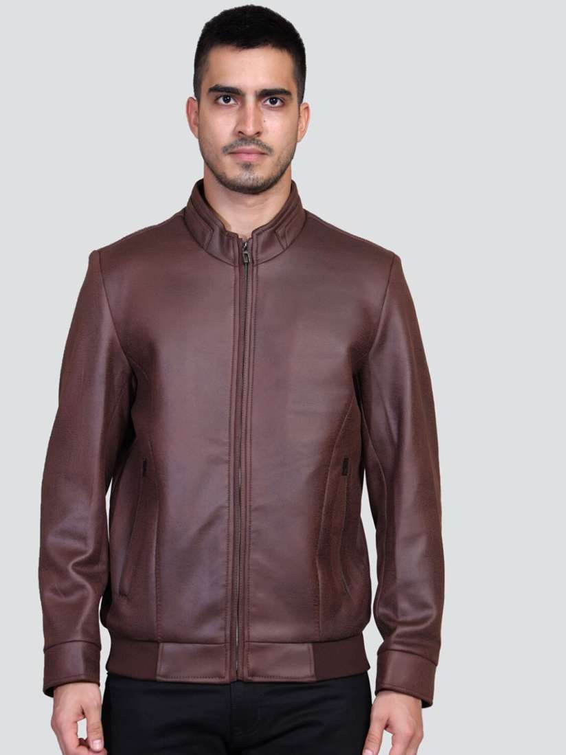 Buy YOUNG CLUB CLASSIC Mock Collar Leather Jacket Jackets for Men 25710854 Myntra