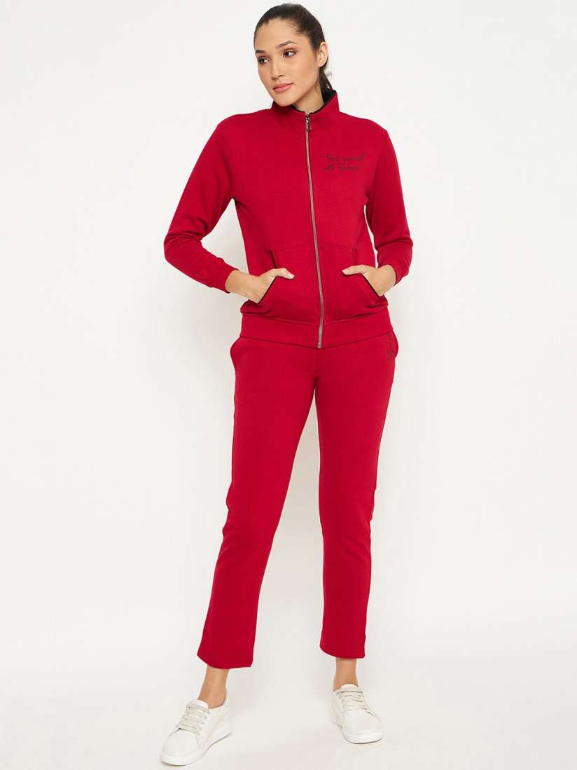 Buy Duke Mock Collar Fleece Track Suit Tracksuits for Women 25713372 Myntra