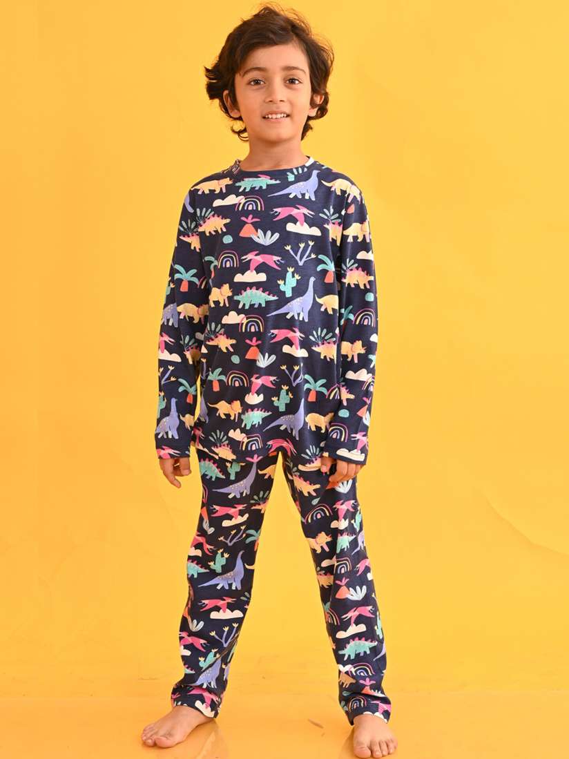 Buy Anthrilo Boys Dinosaur Rainbow Printed Night Suit Night suits for Boys 25715758 Myntra