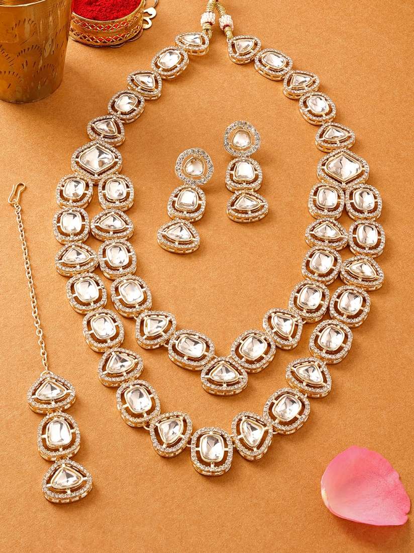Buy Zaveri Pearls Gold Plated Stones Studded Jewellery Set Jewellery Set for Women 25717050 Myntra