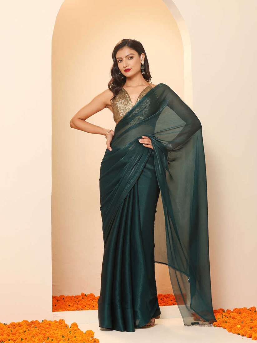 Chiffon saree in myntra 2025