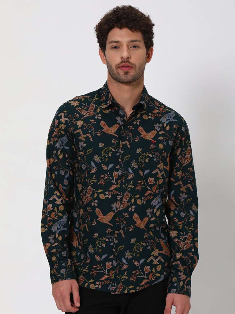 Buy Mufti Slim Fit Floral Printed Pure Cotton Casual Shirt Shirts for Men 25724188 Myntra