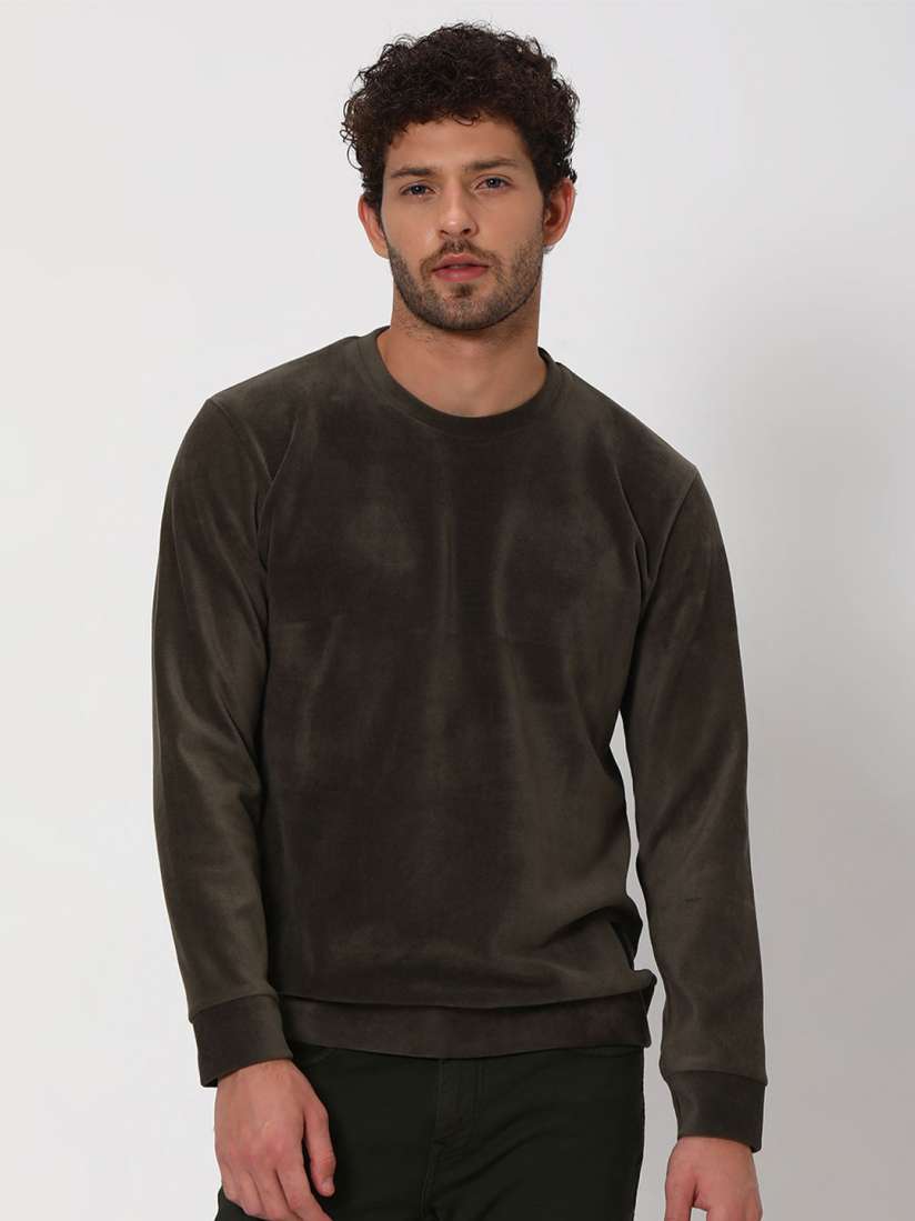 Buy Mufti Round Neck Long Sleeve Pullover Sweatshirt Sweatshirts for Men 25724198 Myntra