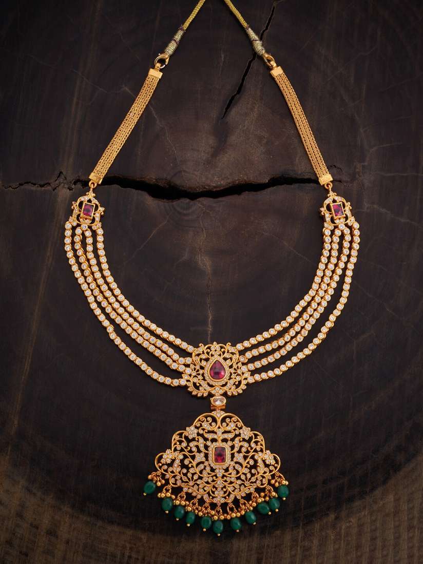 Buy Kushal s Fashion Jewellery 92.5 Pure Silver Gold Plated Temple Necklace Necklace and Chains for Women 25736474 Myntra
