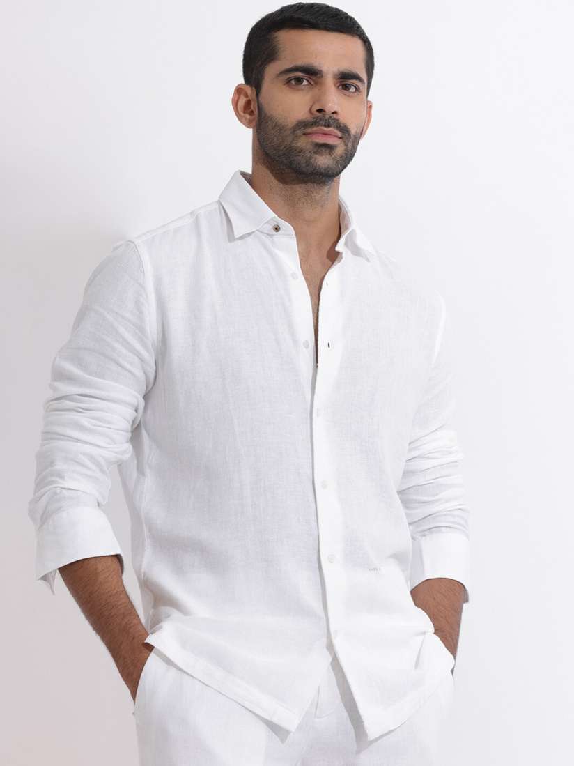 Buy RARE RABBIT Men Lunet Slim Fit Classic Linen Shirt Shirts for Men 25743076 Myntra