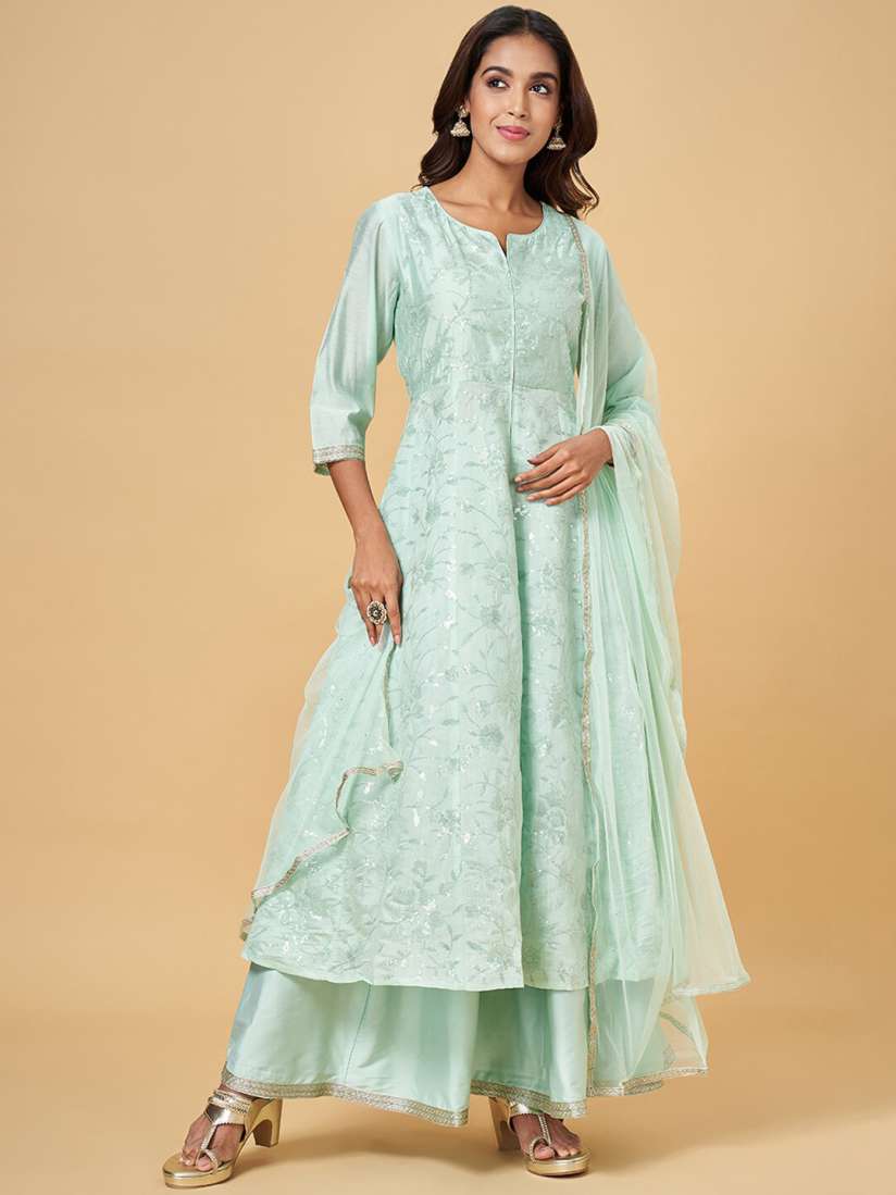 Buy RANGMANCH BY PANTALOONS Floral Embroidered Anarkali Kurta Skirt With Dupatta Kurta Sets for Women 25743146 Myntra