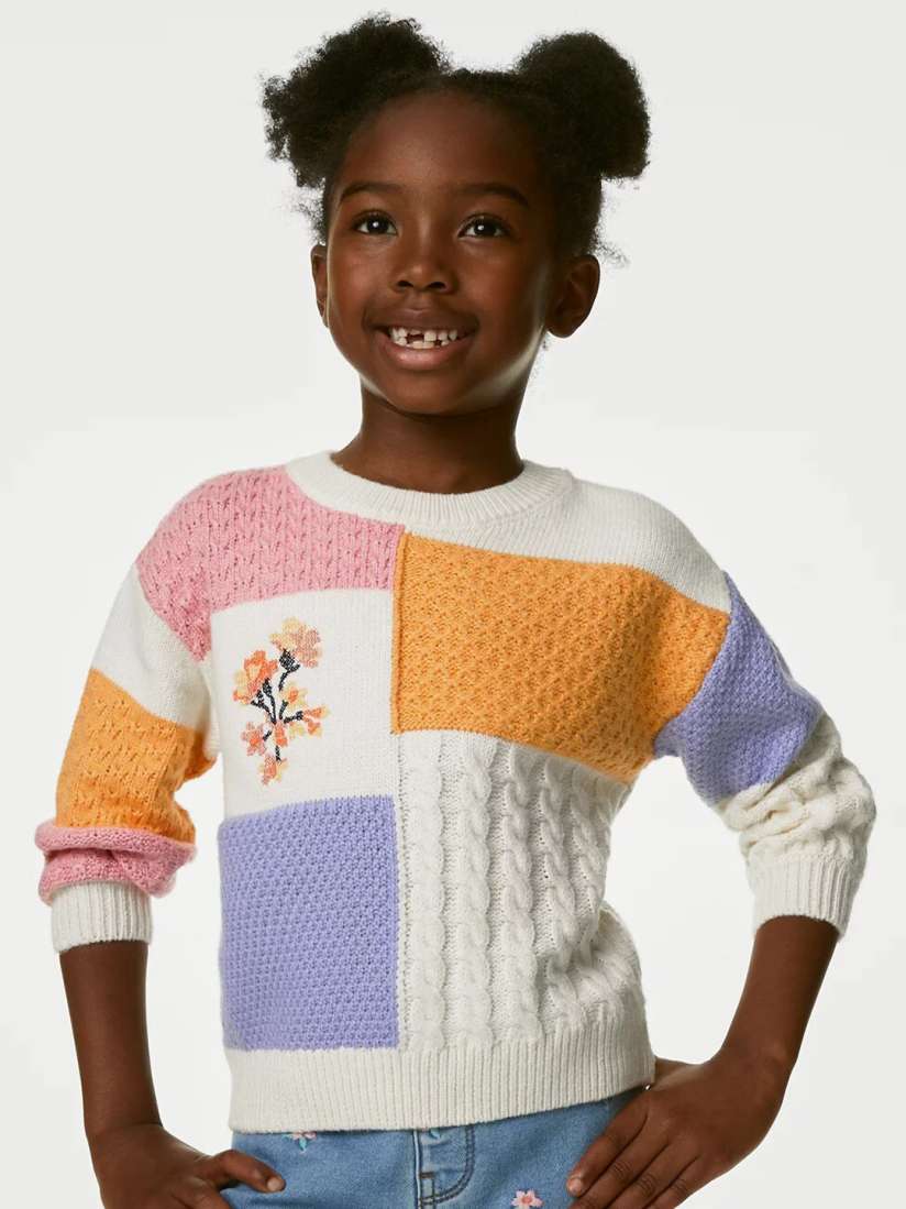 Buy Marks Spencer Girls Colourblocked Pullover Sweater Sweaters for Girls 25749636 Myntra