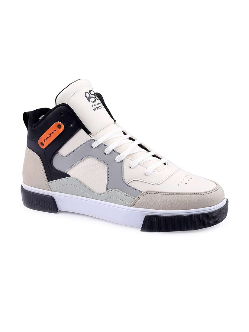 bacca bucci Men Mid Top Colourblocked Comfort Insole Basics Sneakers