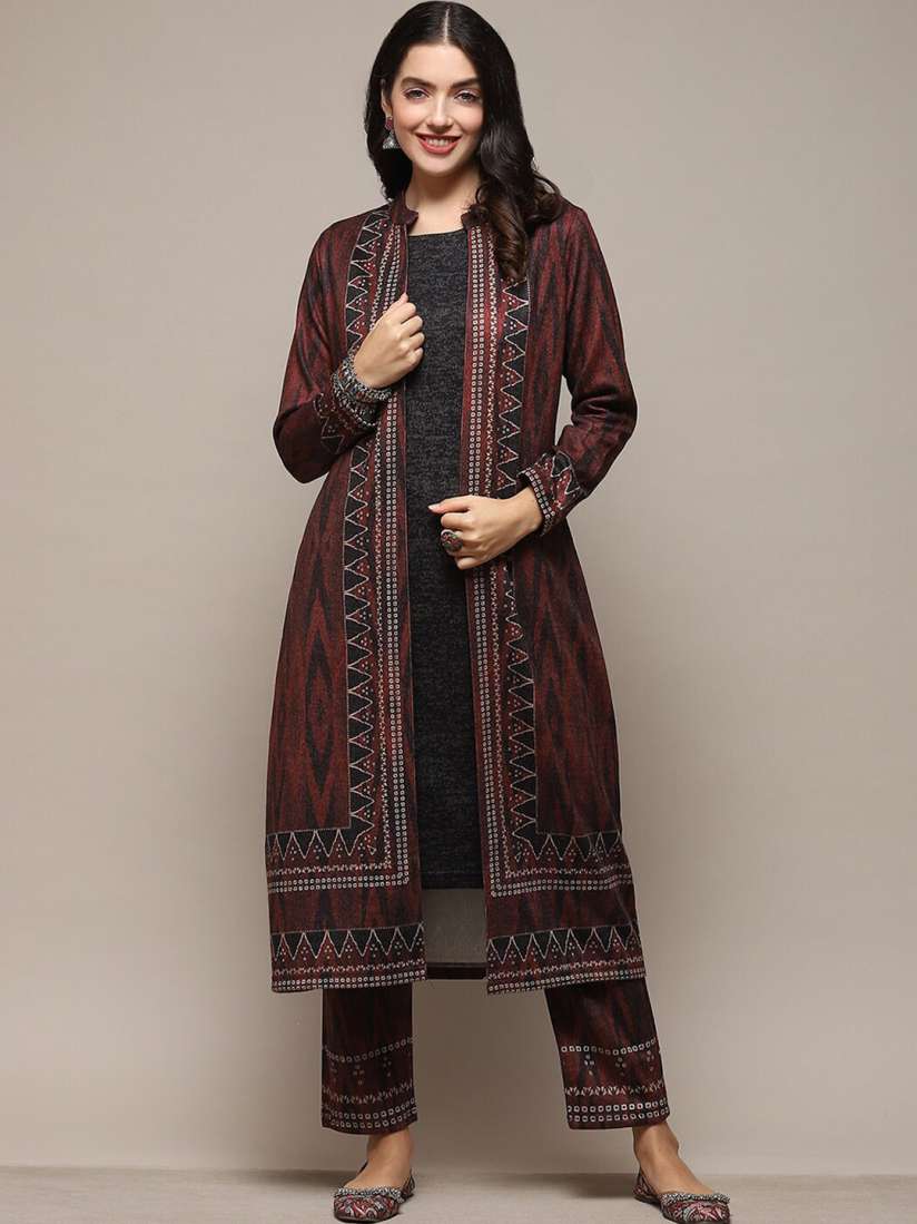 Buy Biba Straight Kurta Trouser With Jacket Kurta Sets for Women 25756586 Myntra