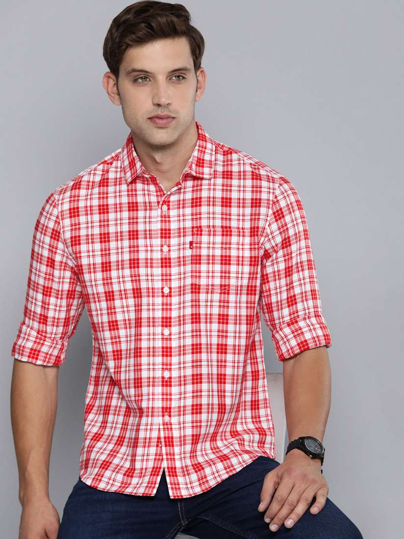 Buy Levis Men Slim Fit Tartan Checks Opaque Pure Cotton Casual Shirt Shirts for Men 25756678 Myntra