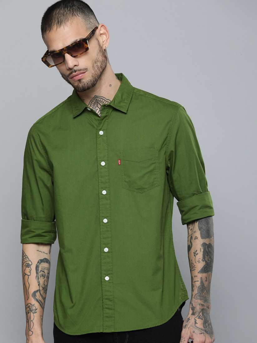Buy Levis Pure Cotton Solid Slim Fit Opaque Casual Shirt Shirts for Men 25756798 Myntra
