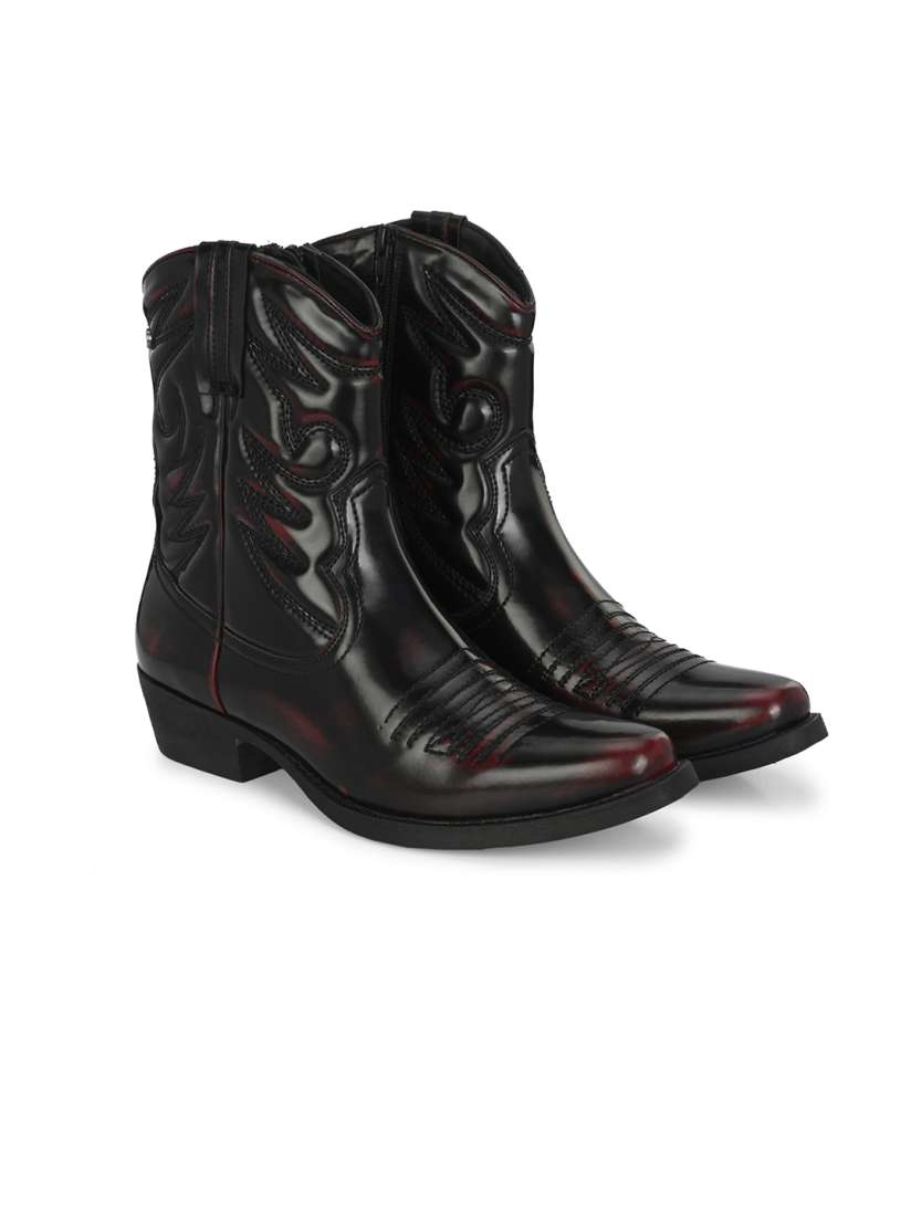 Buy Delize Men Textured Mid Top Cowboy Boots Boots for Men 25758570 Myntra