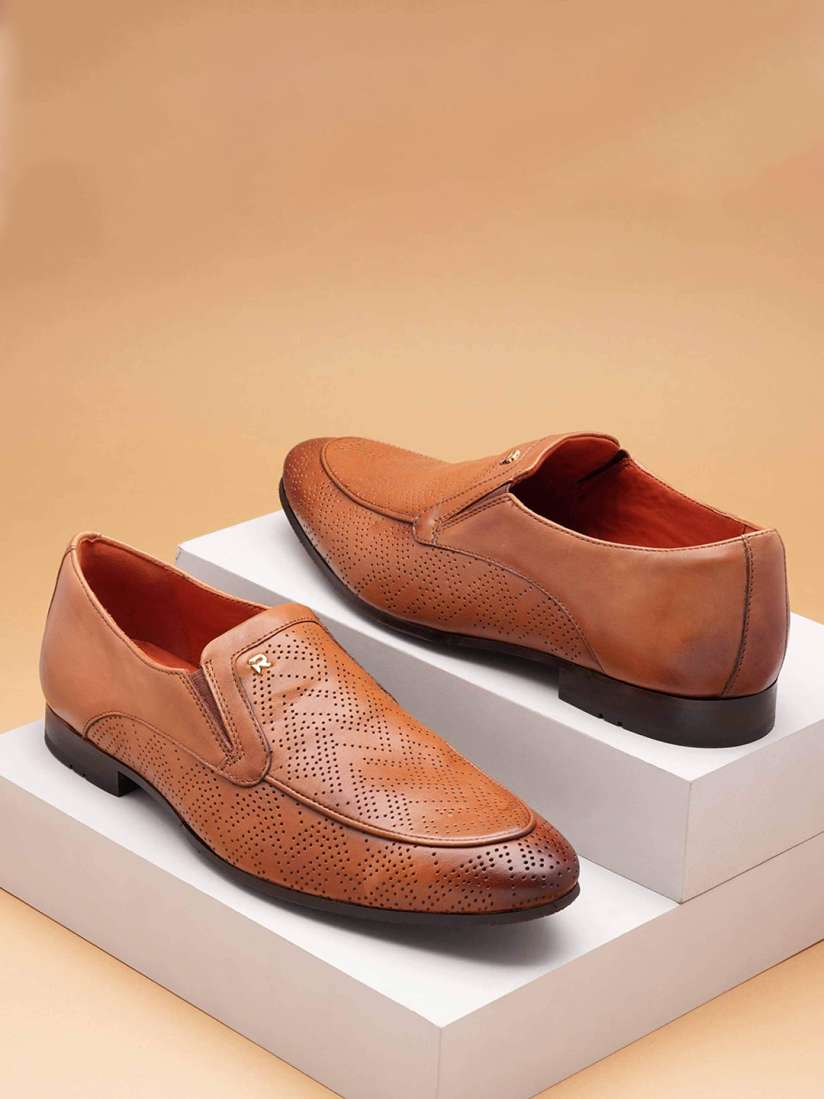 Perforated leather loafers store