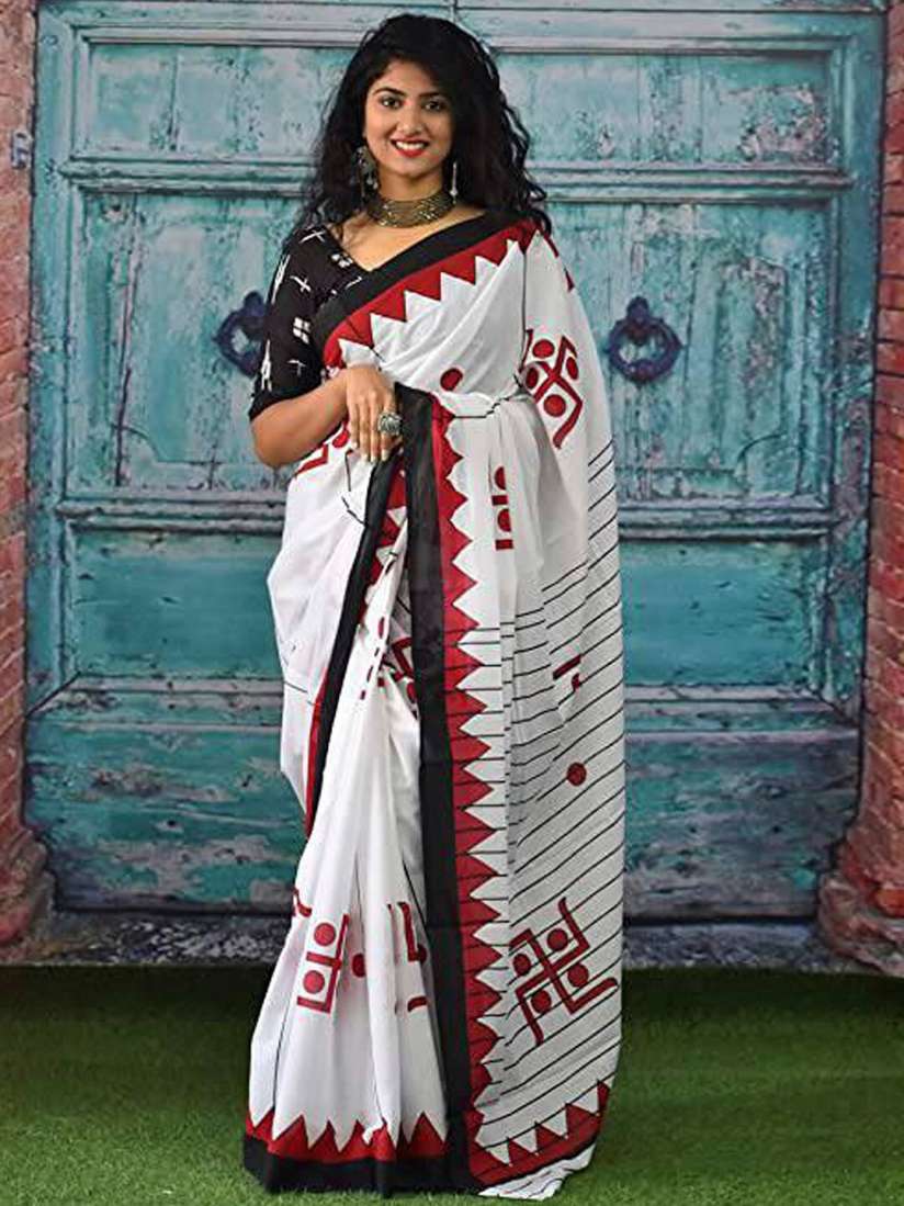 Buy KALINI Ethnic Motifs Printed Poly Cotton Saree Sarees for Women 25764110 Myntra