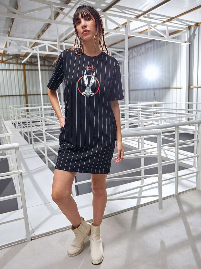 Buy Bewakoof Heavy Duty 1.0 Women Graphic Printed Oversized Plus Size T-Shirt  Dress - Dresses for Women 25764844 | Myntra