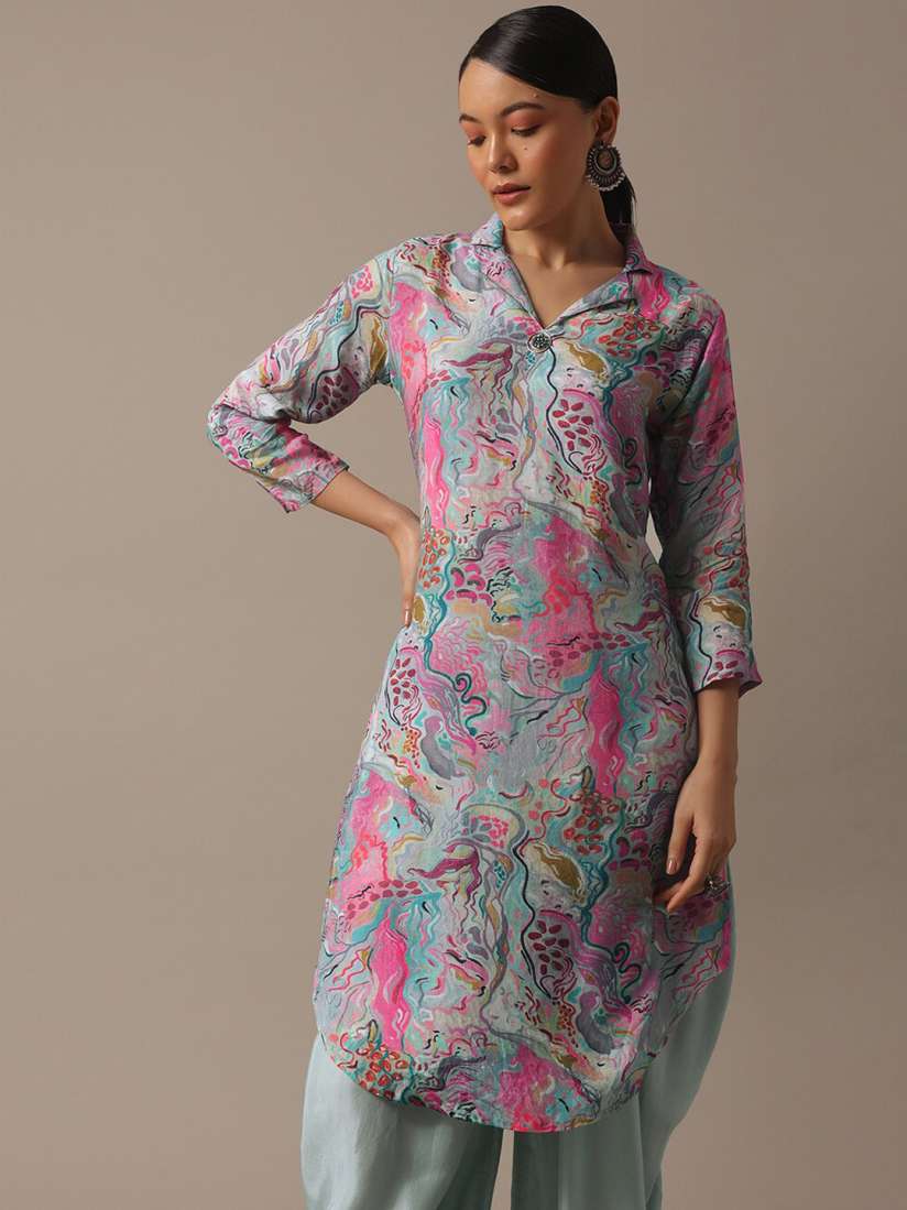 Buy KALKI Fashion Floral Printed Pathani Kurta with Dhoti Pants Kurta Sets for Women 25768002 Myntra