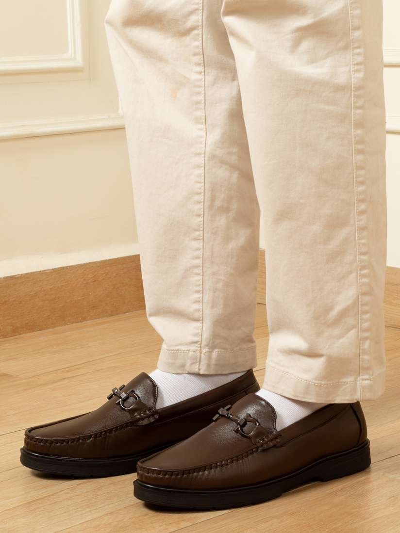 Buy Big Fox Men Track Sole Buckled Lightweight Horsebit Loafers Casual Shoes for Men 25769604 Myntra