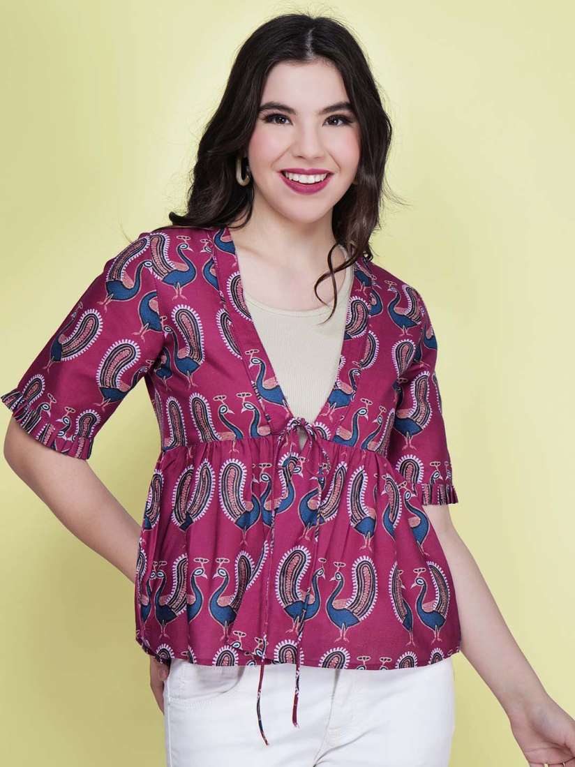 Buy CHARMGAL Ethnic Motifs Printed Top Tops for Women 25774500 Myntra