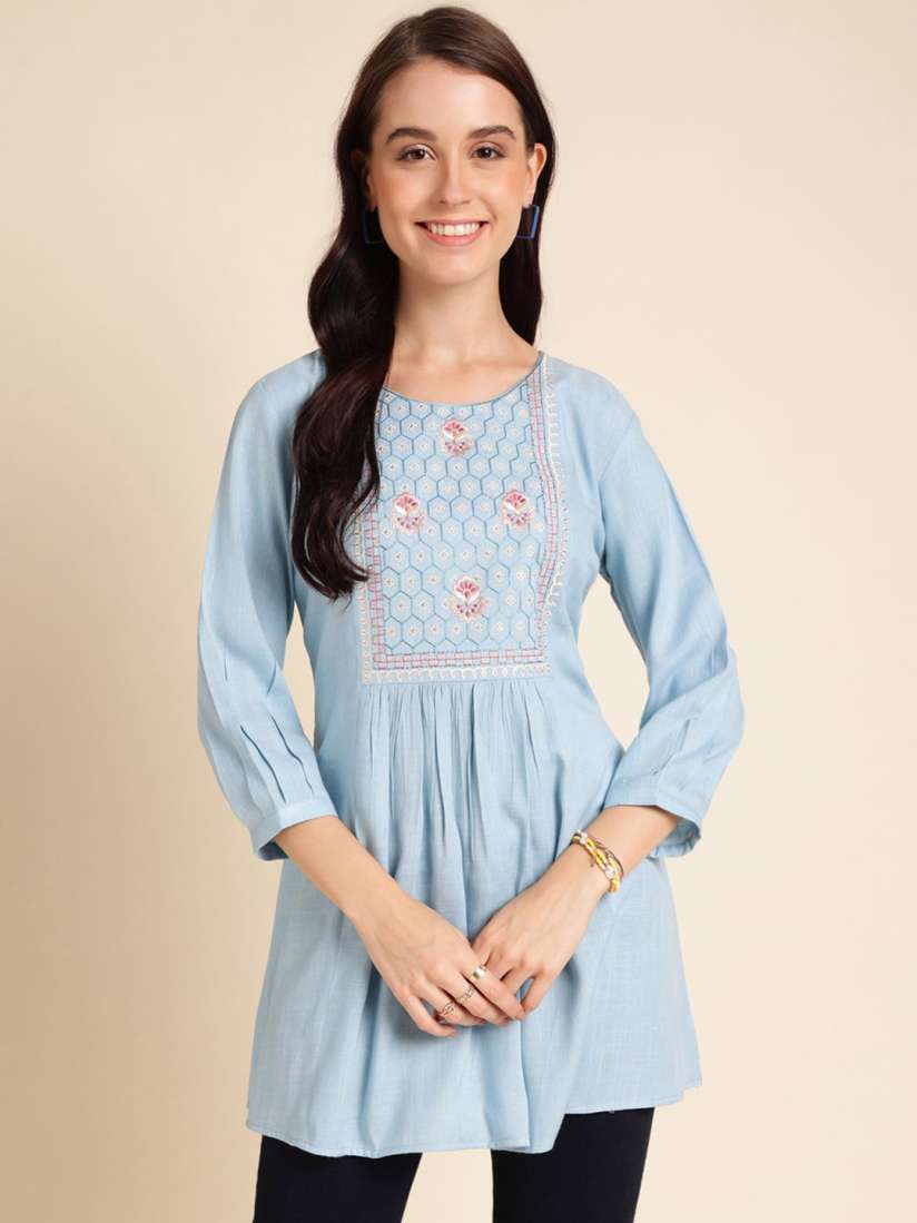 Buy Sangria Floral Embroidered A Line Kurti Kurtis for Women 25776880 Myntra