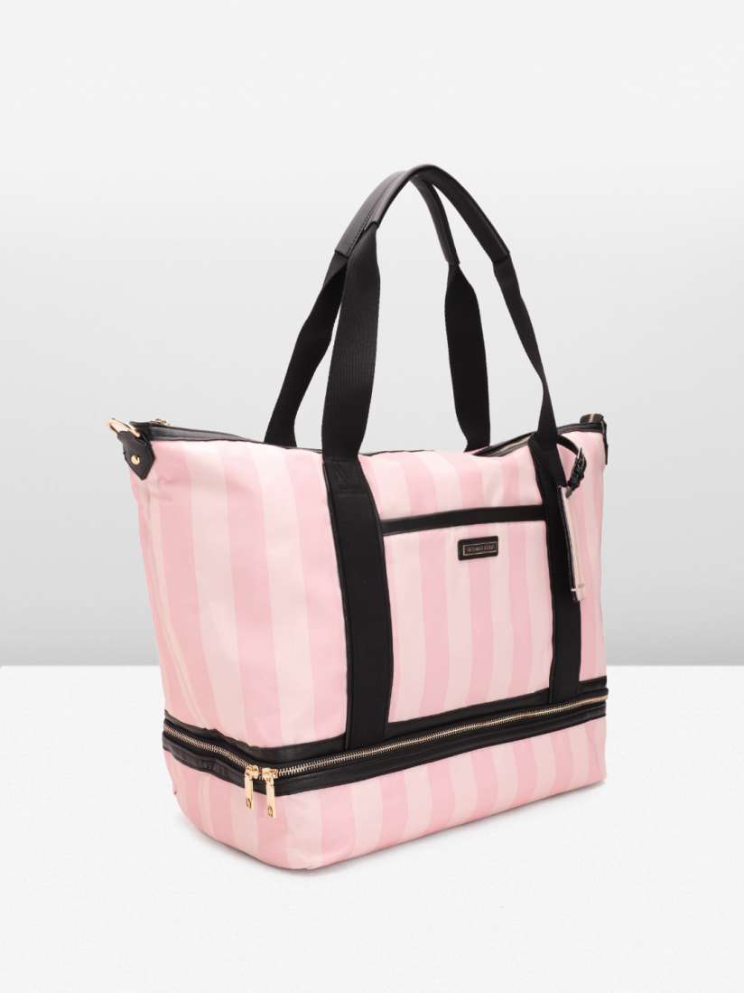 Buy Victoria s Secret Striped Oversized Shopper Shoulder Bag Handbags for Women 25777352 Myntra