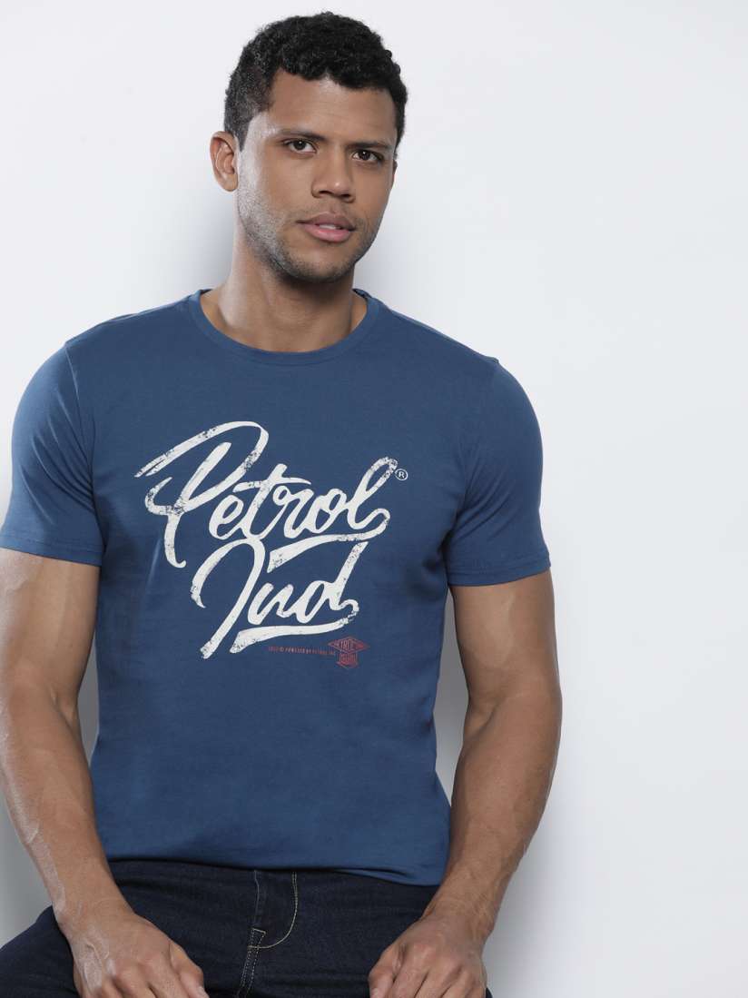 Buy Petrol Printed Pure Cotton T shirt Tshirts for Men 25779996 Myntra