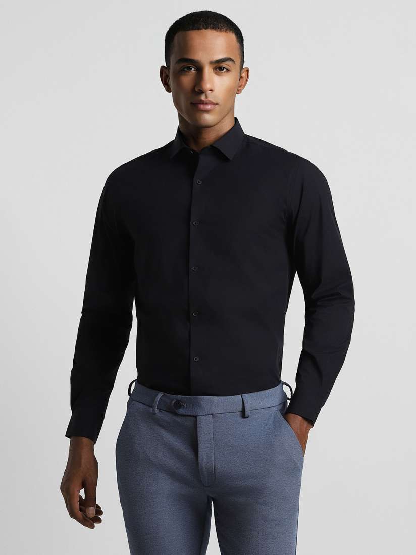 Peter england black shirt new arrivals