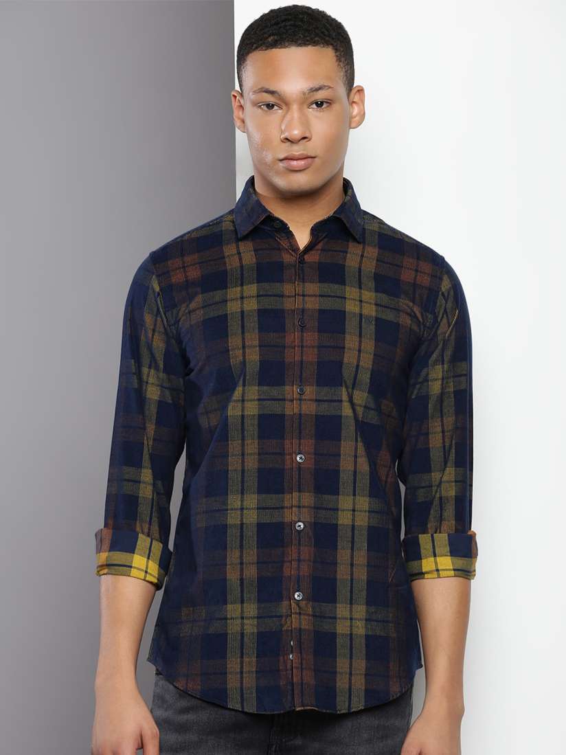 Buy Calvin Klein Slim Fit Tartan Checked Cotton Corduroy Casual Shirt Shirts for Men 25783172 Myntra