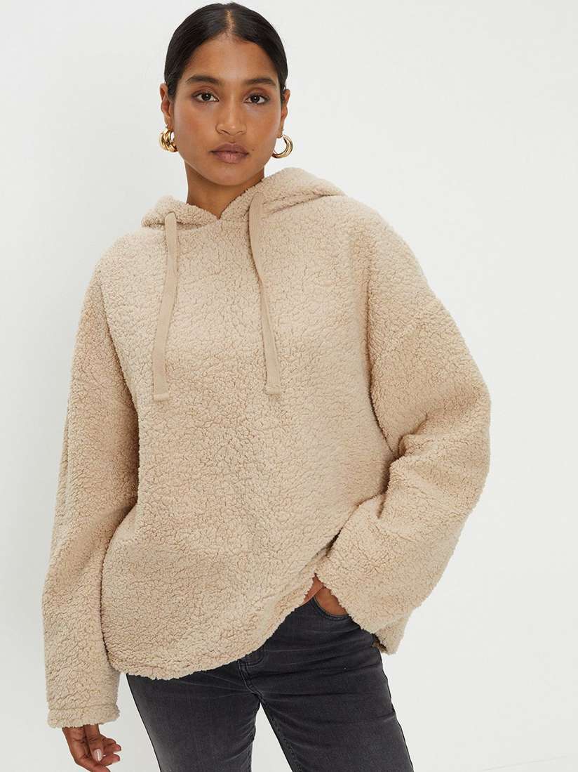 Buy DOROTHY PERKINS Sherpa Oversized Hooded Sweatshirt Sweatshirts for Women 25784394 Myntra