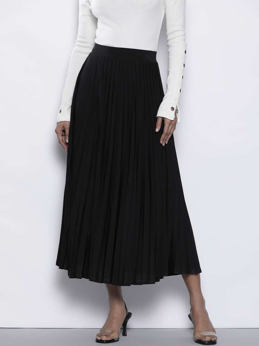 Black pleated midi skirt dorothy perkins discount
