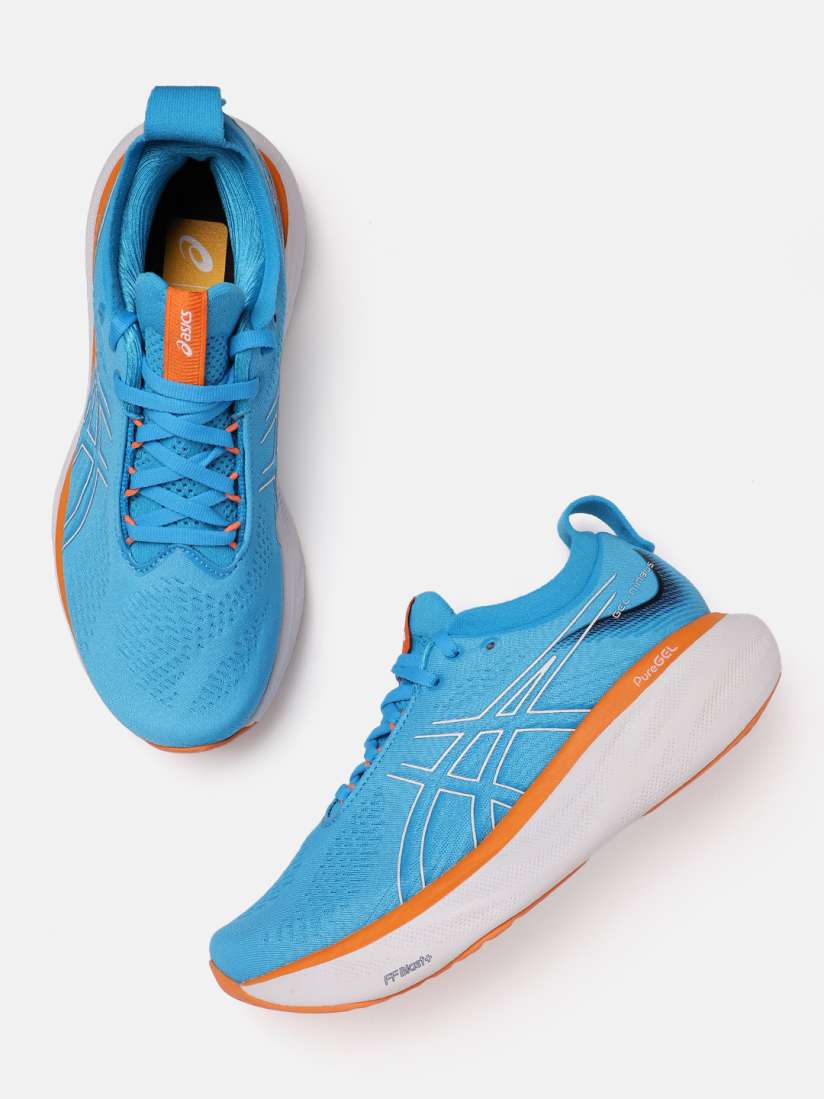 Buy ASICS Men Woven Design Round Toe Gel Nimbus 25 Running Shoes with Brand Logo Detail Sports Shoes for Men 25796380 Myntra