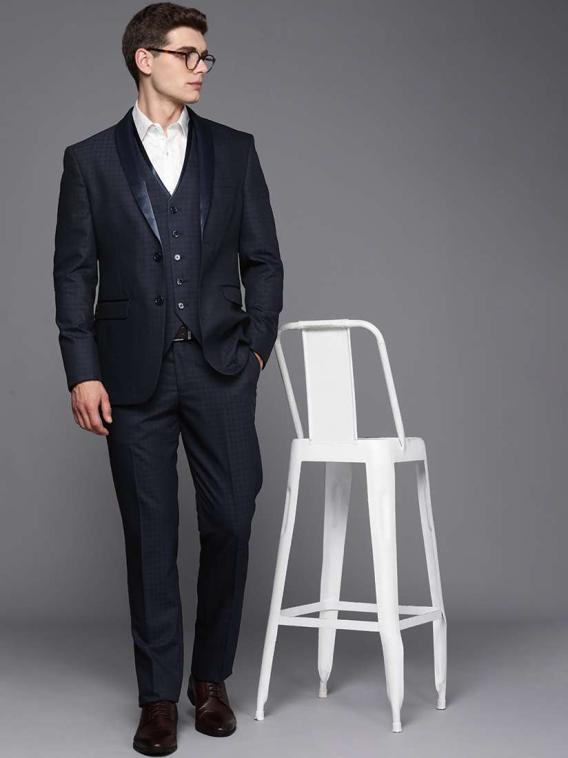 Buy Louis Philippe Checked Slim Fit Single Breasted Formal Suit Suits for Men 25802578 Myntra