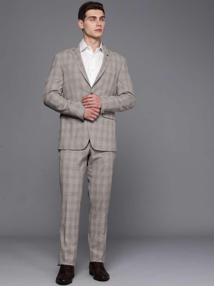 Buy Louis Philippe Men Checked Slim Fit Formal Suits Suits for Men 25802598 Myntra