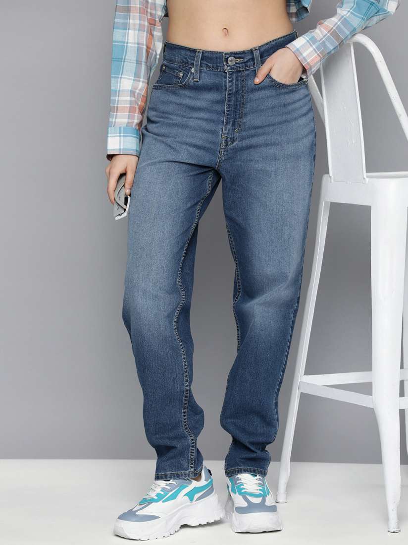 Buy Levis Women 80s Mom Loose Tapered Fit High Rise Heavy Fade Stretchable Jeans Jeans for Women 25806710 Myntra